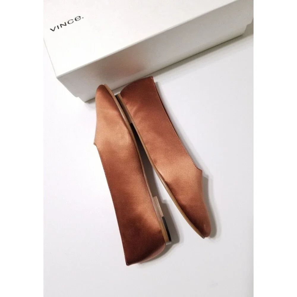 NIB Vince Maxwell Italian Satin Ballet Flat in Salmon Size 5.5, 6.5, 7.5, 8 $225 - Picture 5 of 15